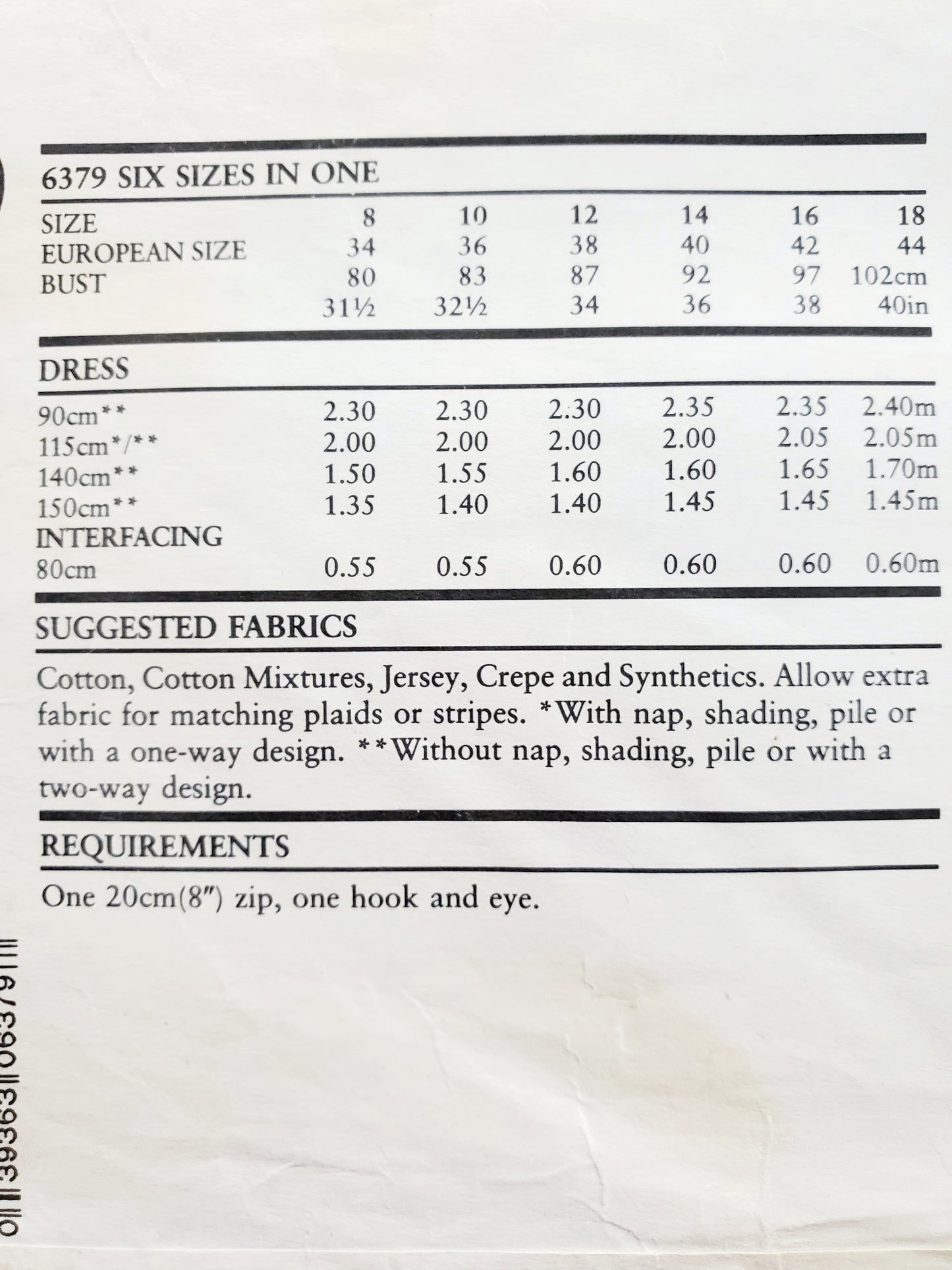 NEW LOOK Sewing Pattern 6379 Vintage Fitted Dress, Princess Seams with Deep V-Back - Size 8-18