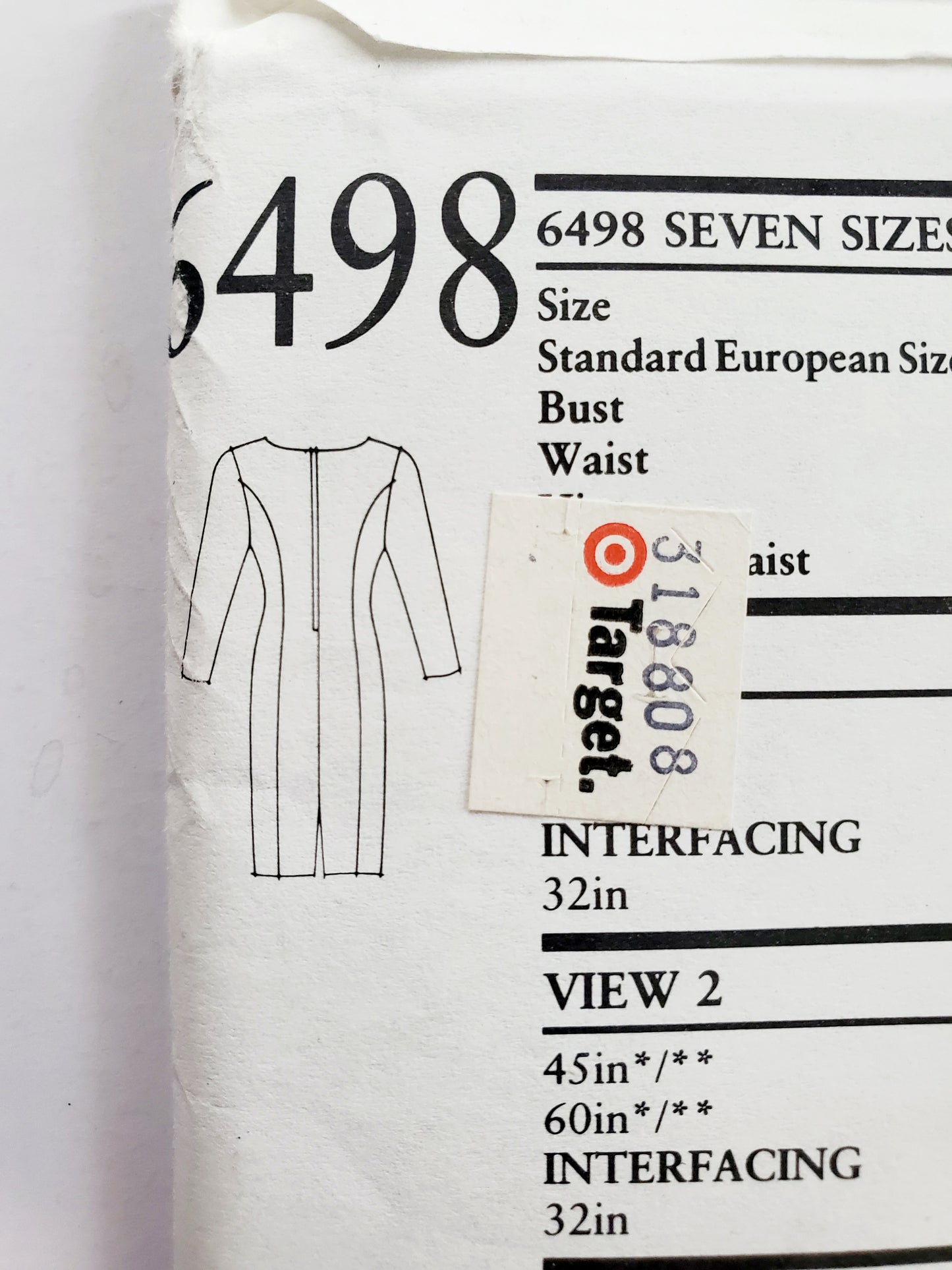 NEW LOOK Sewing Pattern 6498 Two Dresses. Heart or Scoop Neckline, Fitted, Princess Seams Size 6-18