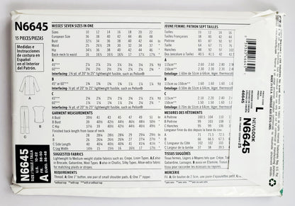 NEW LOOK Sewing Pattern N6645 Pants with Front Slits, Jacket and Top Outfit. Size 10-22