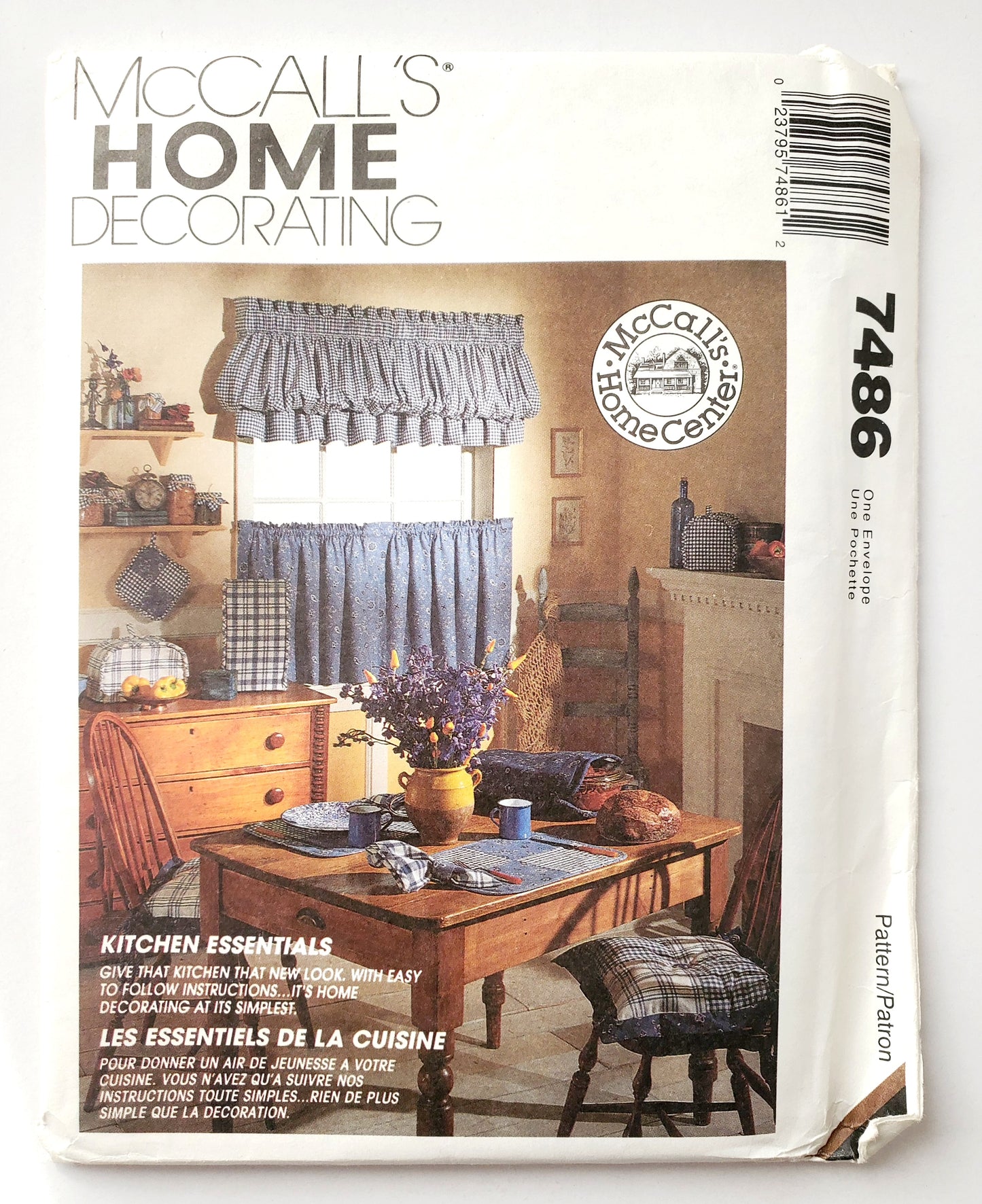 MCCALLS Sewing Pattern 7486  Home Decorating, Kitchen Essentials, Curtain, Chair Pillow, Placement, Napkins, Mitt, Potholders, Casserole Cover, Appliance Covers