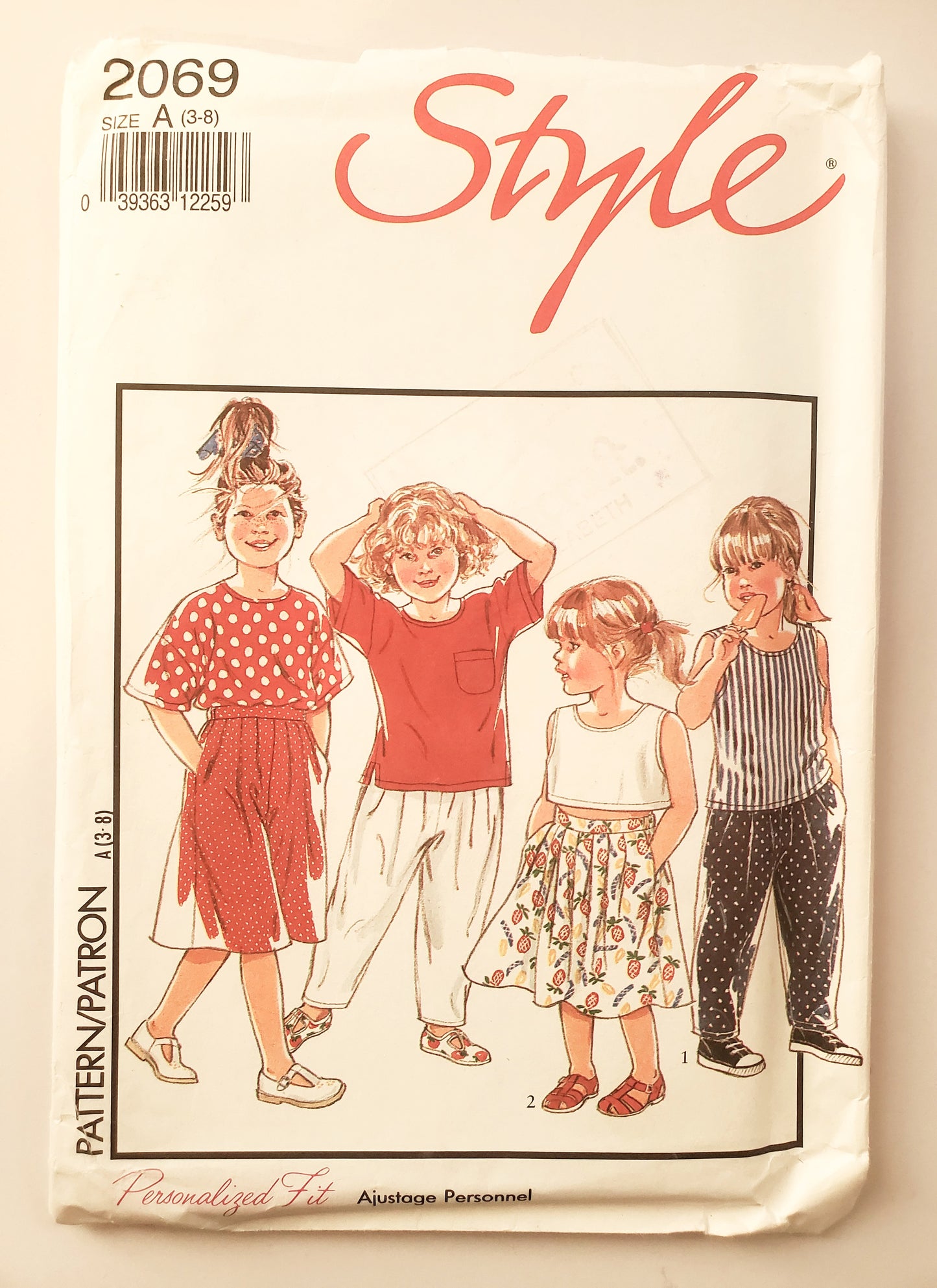 STYLE Sewing Pattern 2069, Kids, Girls, Children's Seperates, Top, T-shirt, Shorts, Skirts, Pants, Size 3-8