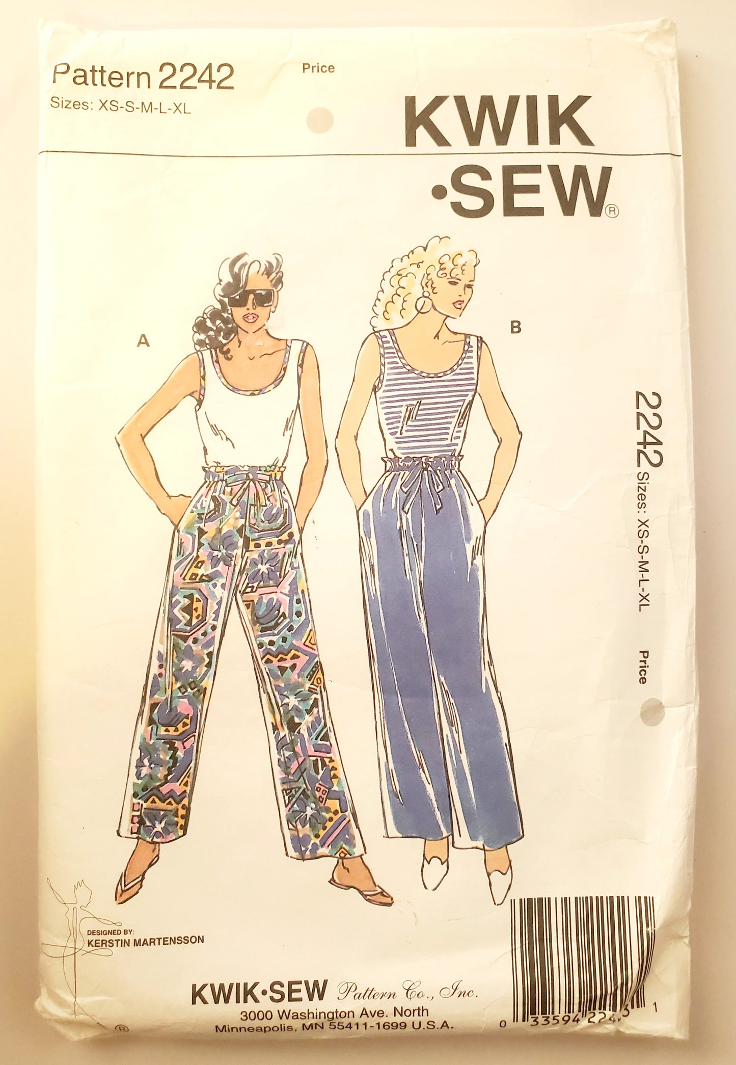 KWIK SEW Sewing Pattern 2242, Top, Pants, Drawstring Pants, Tank Top, Size XS-XL