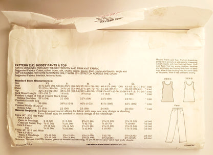 KWIK SEW Sewing Pattern 2242, Top, Pants, Drawstring Pants, Tank Top, Size XS-XL