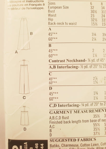 NEW LOOK Sewing Pattern 6372 Halter Neck Dress & Tops Variation - Size 6-18