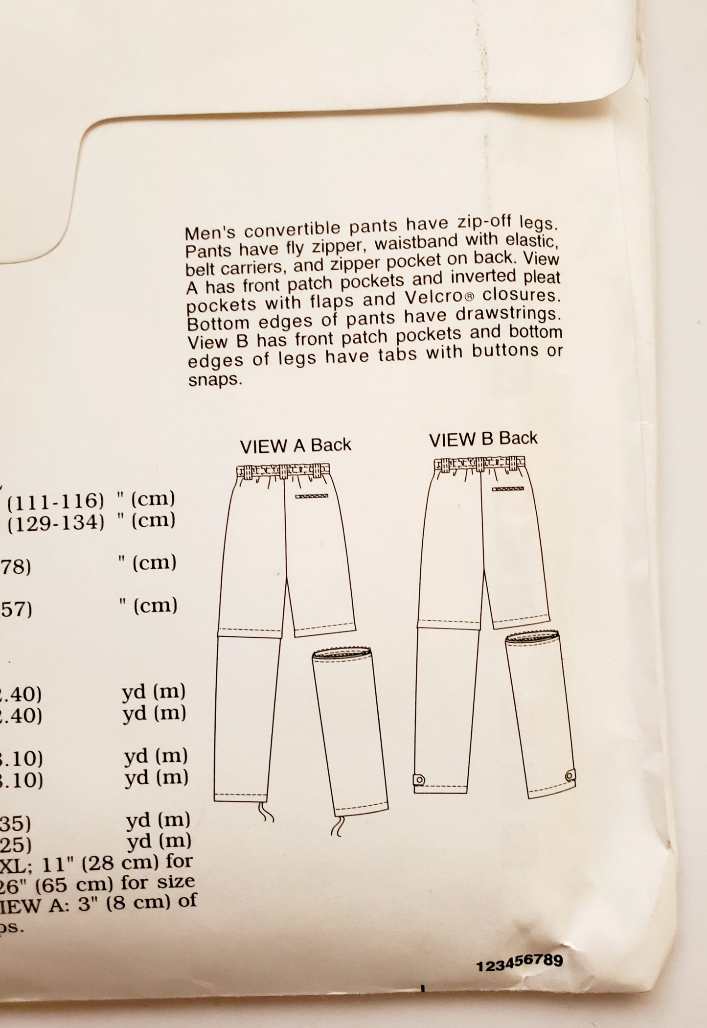 KWIK SEW 90's Sewing Pattern 2820, Men's, Pants, Convertible Pants, Cargo Style, Zip-Off Pants, Size S-XXL