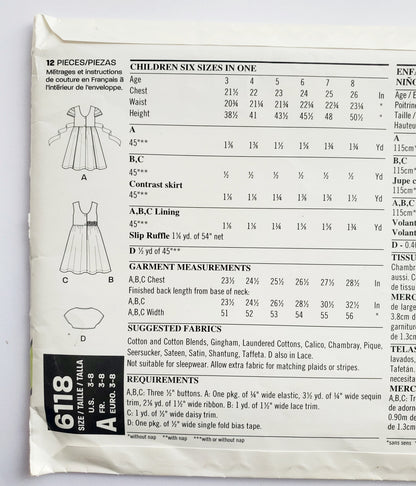 NEW LOOK Sewing Pattern 6118 Girls Kids Dress & Bolero Size 3-8