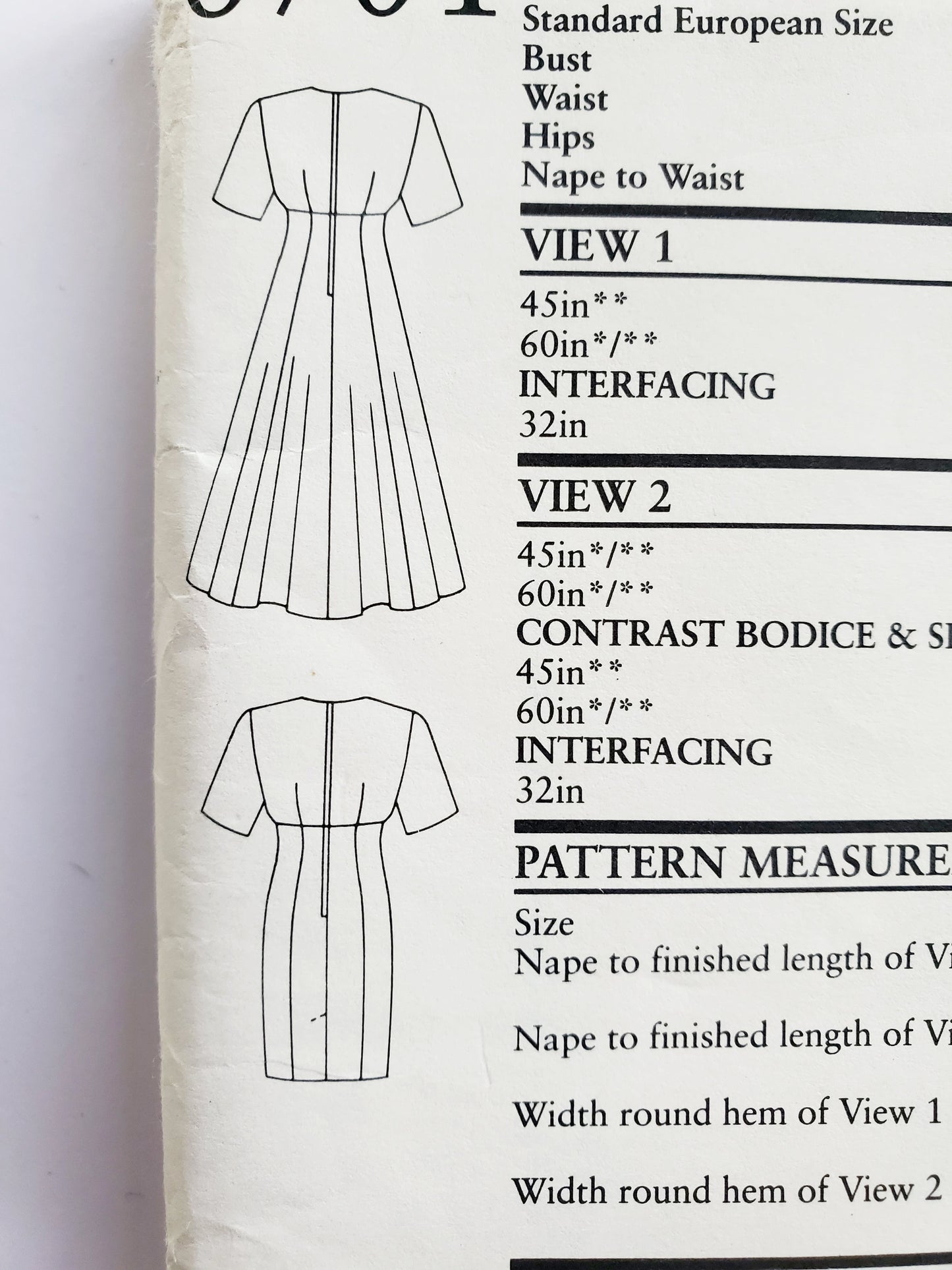 NEW LOOK Sewing Pattern 6701 Dress with Raised Waistline, Cross-Over Fabric on Chest.  Size 8-18
