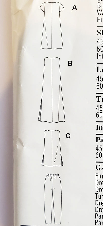NEW LOOK Sewing Pattern 6602 Maxi Dress, Short Dress, Tunic or Top, Pants..  Size 10-28