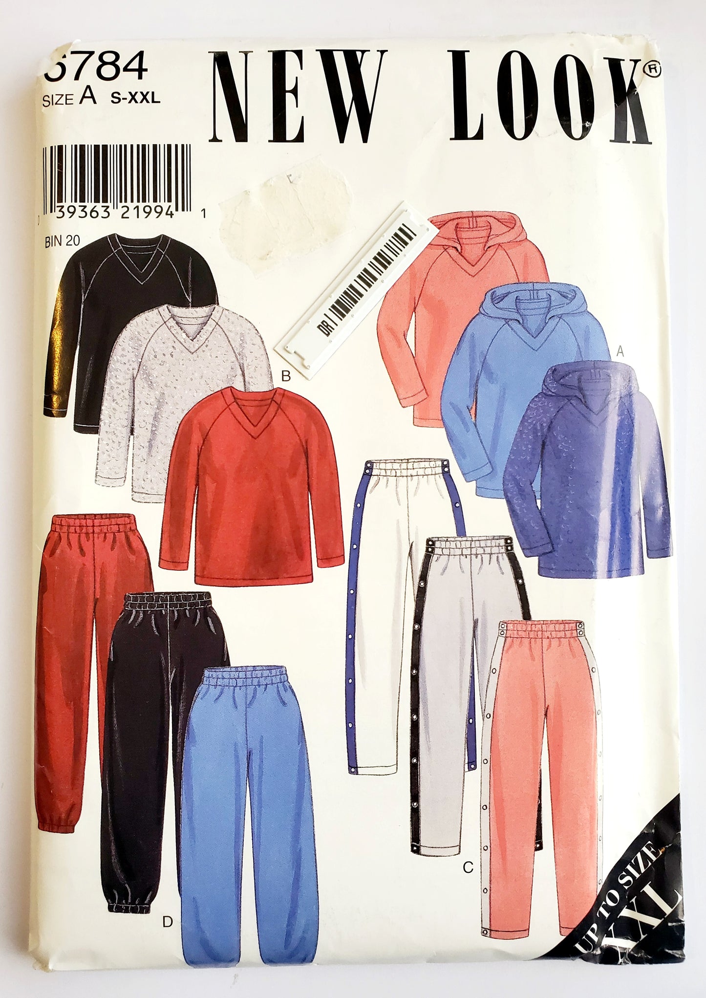 NEW LOOK Sewing Pattern 6784 Unisex Womans Men's Sweater, Jumper, Hoodie, Top, Pants with Side Decorative Snap Fastenerss Size S-XXL (Copy)