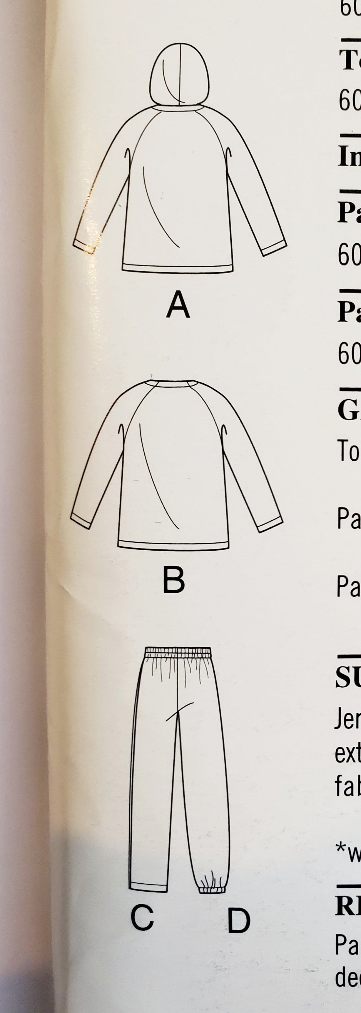 NEW LOOK Sewing Pattern 6784 Unisex Womans Men's Sweater, Jumper, Hoodie, Top, Pants with Side Decorative Snap Fastenerss Size S-XXL (Copy)