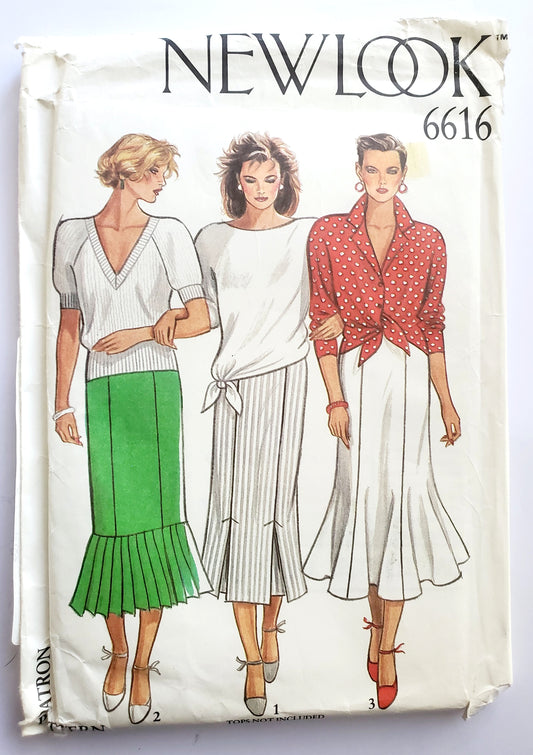 NEW LOOK Sewing Pattern 6616 Skirts with Variations, Lower Pleats. Size 8-18