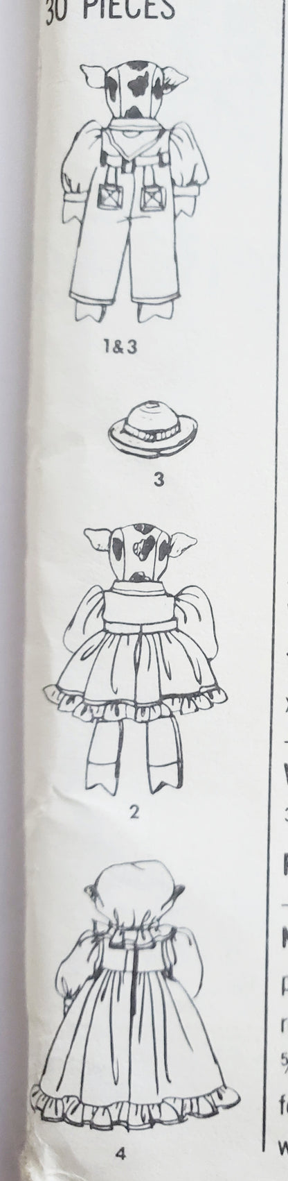 SIMPLICITY Sewing Pattern 8269, Crafts, Faith Van Zanten, Toy Cows and Clothing, Farm Animal, Stuffed Toy