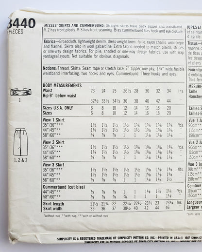 SIMPLICITY Sewing Pattern 8440, Skirt, Cummerbund, Size 16-20