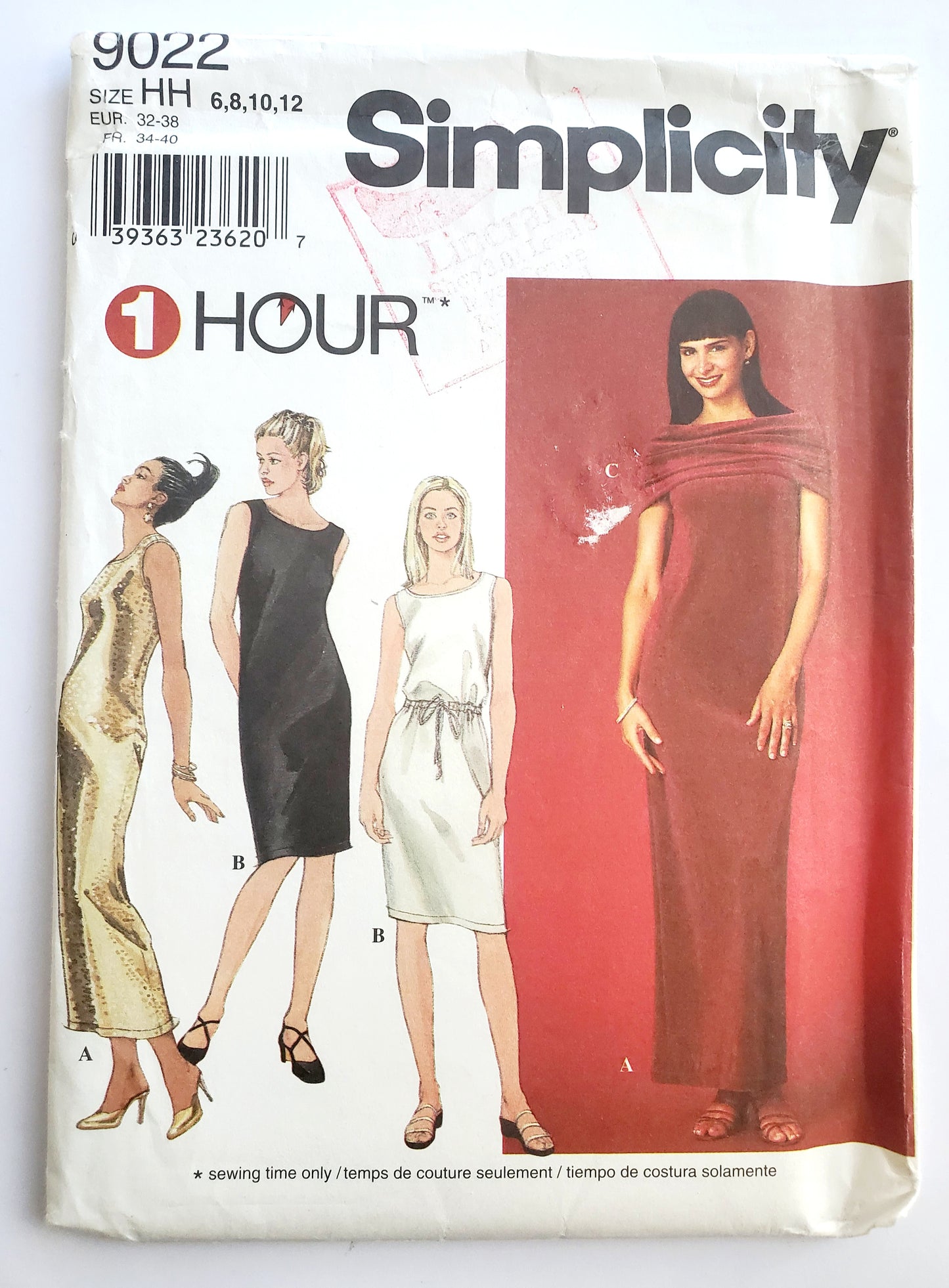 SIMPLICITY Sewing Pattern 9022, Knit Dress, Stole, Boat Neckline, Pullover Dress, Size 6-12