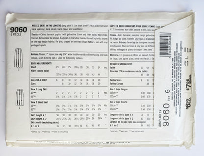 SIMPLICITY Sewing Pattern 9060, Skirt in Two Lengths, Fuss-Free Fit, Size 6