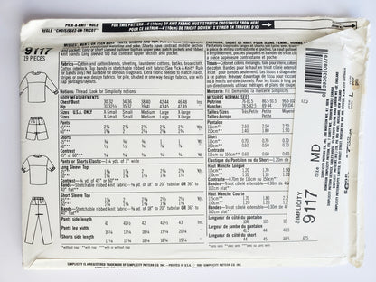 SIMPLICITY Sewing Pattern 9117, Surf Club, Adults Unisex, Teens Unisex, Pants, Shorts, Tops Size Medium