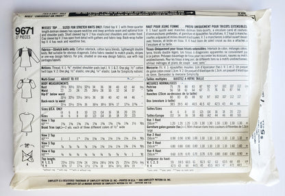 SIMPLICITY Sewing Pattern 9671, Top, Dolman Sleeves, Square Neckline, Cap Sleeves, Elasticized Shoulders, Waistline Ties, Size 14-22