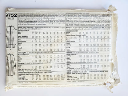 SIMPLICITY Sewing Pattern 9752, 90'S Petite Dress, Flared, Six Gore Skirt, Raised Waistline, Cap Sleeves, Size 6-10