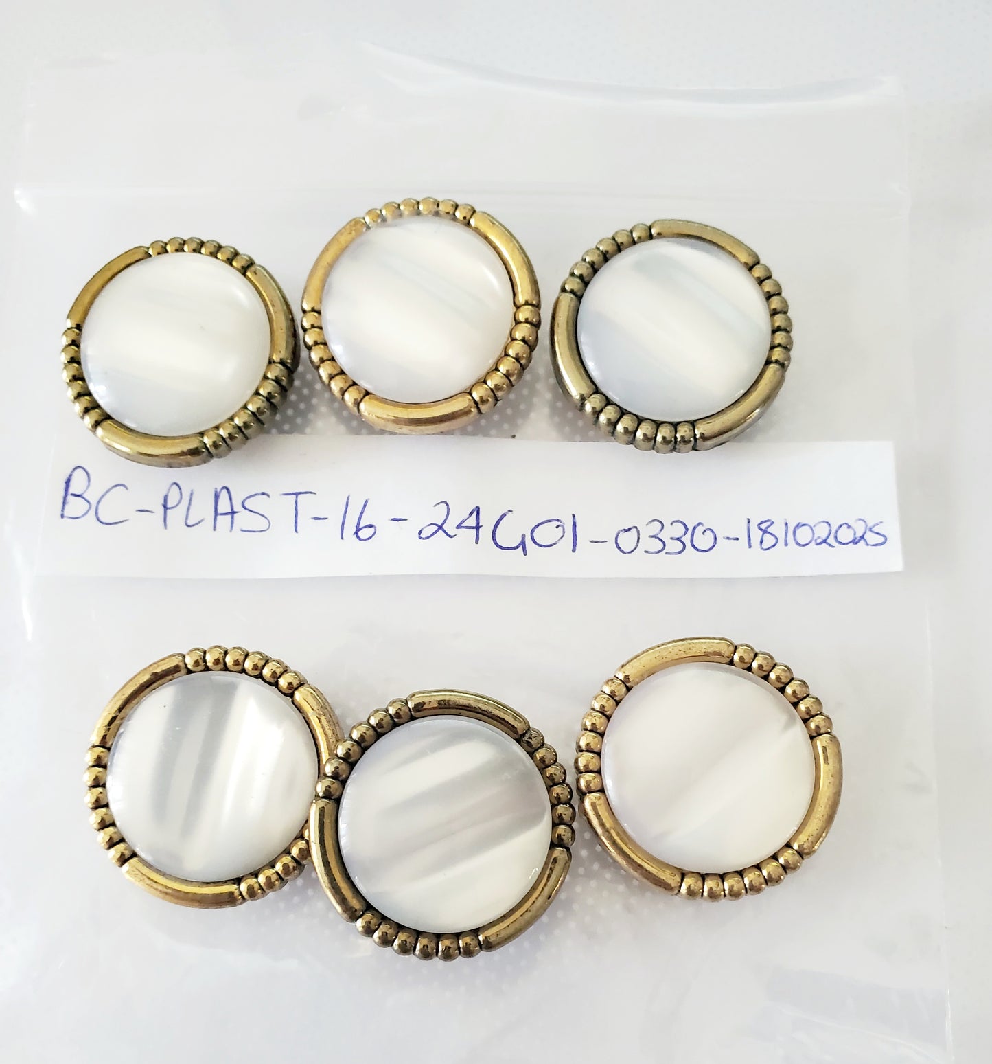 Button Covers, Gold Colour, Round, Size 2.5cm, 1.5cm (this is the size of the button to cover), Metal QTY 6