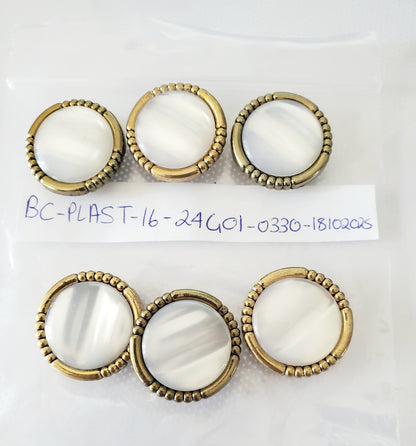 Button Covers, Gold Colour, Round, Size 2.5cm, 1.5cm (this is the size of the button to cover), Metal QTY 6