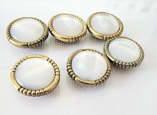 Button Covers, Gold Colour, Round, Size 2.5cm, 1.5cm (this is the size of the button to cover), Metal QTY 6