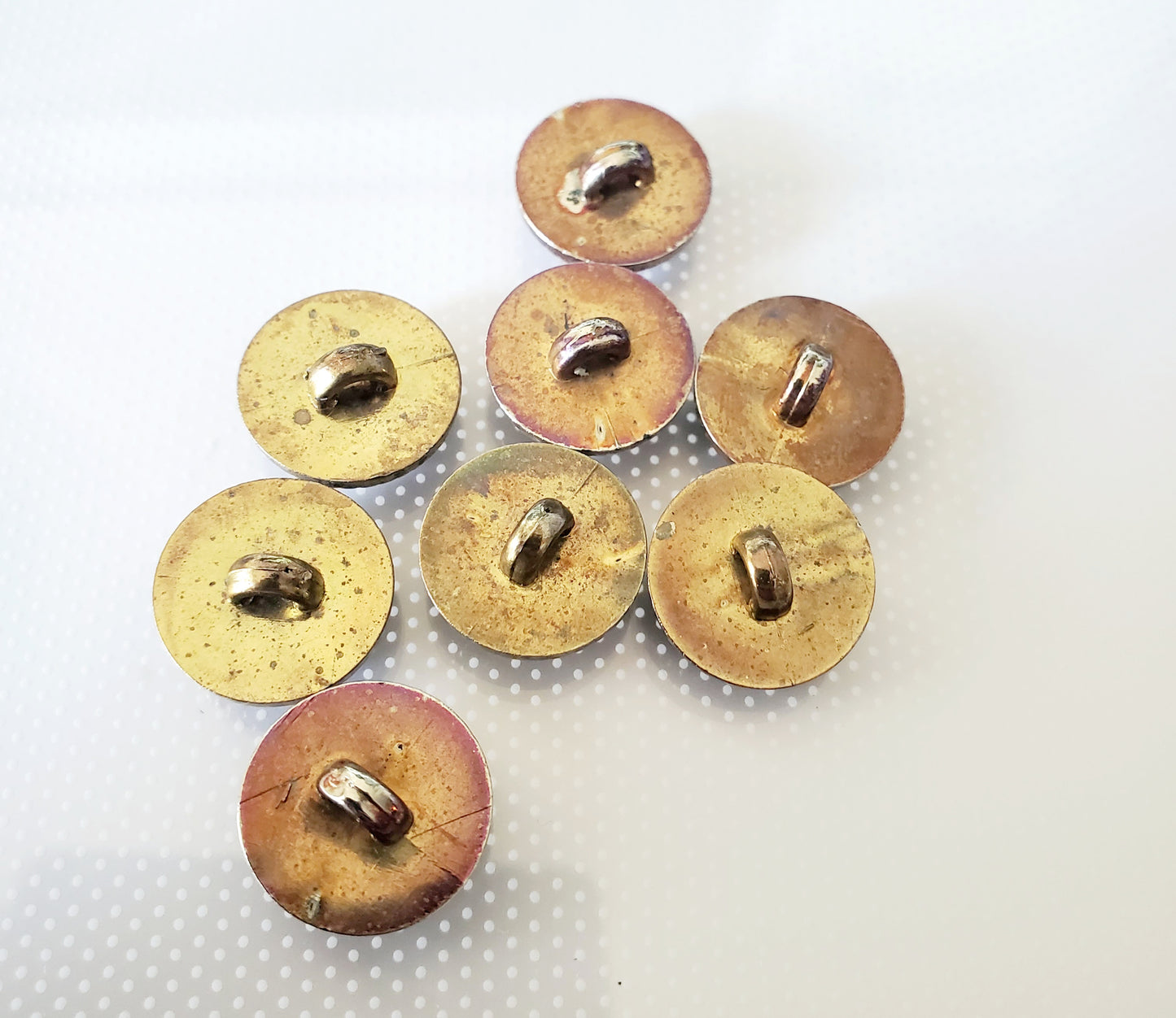 Light Weight Metal Shank Buttons with Raised Swirls, Round, Size 15mm 1.5cm QTY 8