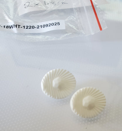 Shank Buttons, White, Oval, Size 1.8cm, 18mm, Vintage Plastic, QTY 2