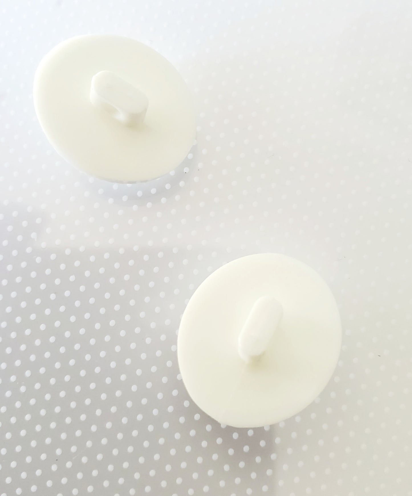 Shank Buttons, White, Oval, Size 1.8cm, 18mm, Vintage Plastic, QTY 2