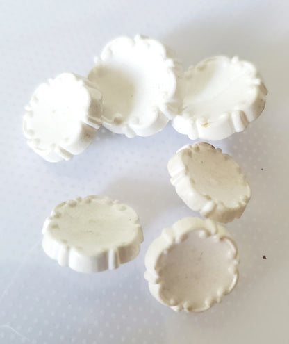 White Romantic Style Shank Buttons, Round, Size 15mm 1.5cm (QTYx2) & 12mm 1.2cm (QTYx3), Plastic