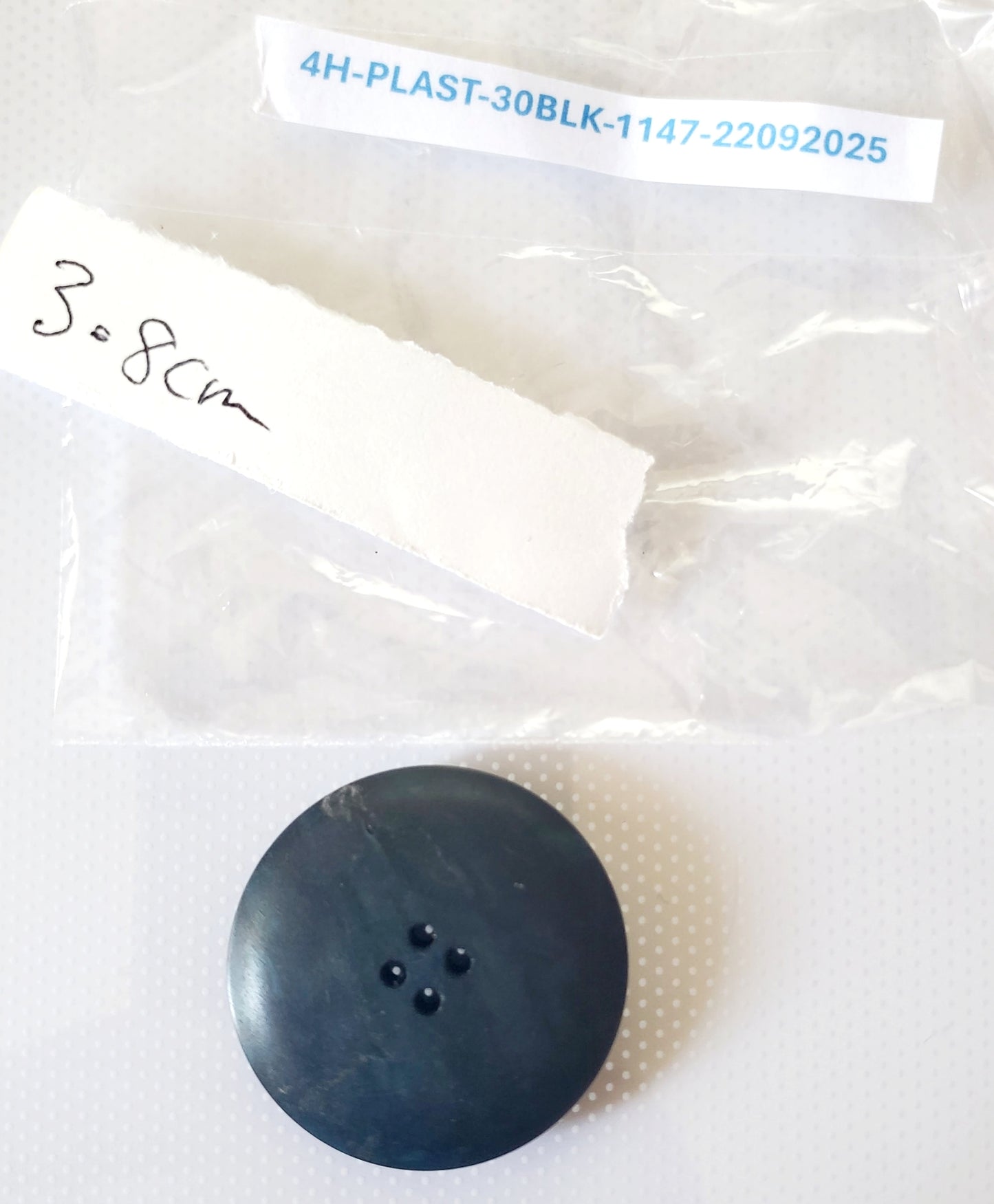 One Large Vintage 4-Holed Button, Round, Size 34mm 3.4cm, Greens and Blacks QTY 1