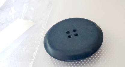 One Large Vintage 4-Holed Button, Round, Size 34mm 3.4cm, Greens and Blacks QTY 1