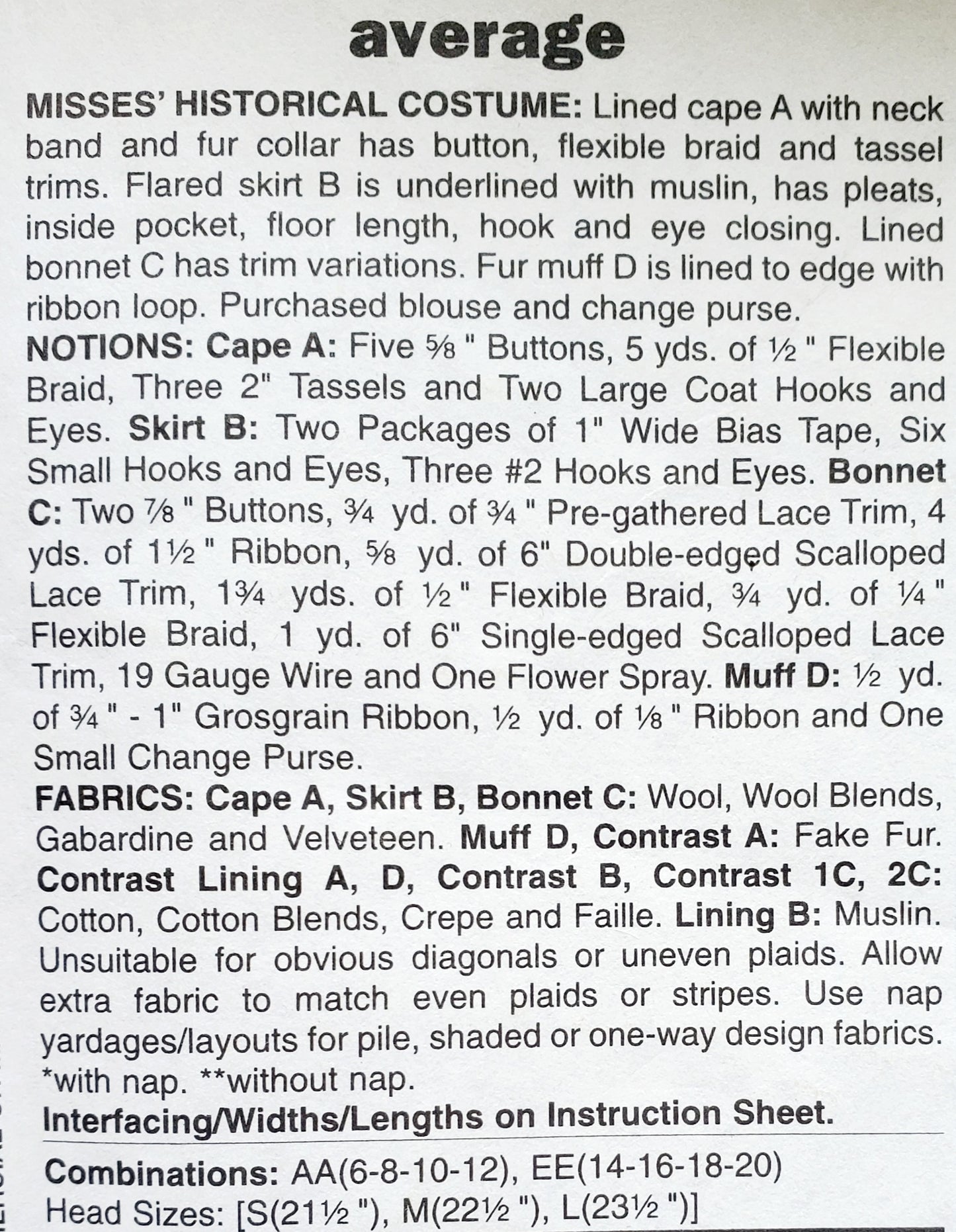 BUTTERICK Sewing Pattern B5265, Dress, Costume, Making History, Historical Clothing, Size 14-20