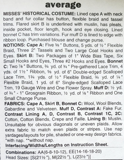 BUTTERICK Sewing Pattern B5265, Dress, Costume, Making History, Historical Clothing, Size 14-20