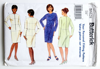 BUTTERICK Sewing Pattern B5628, Dress, Skirt, Fitting Shell, Size 22