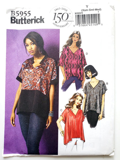 BUTTERICK Sewing Pattern B5955, Top, Loose Fitting Top, Back Yoke, Size 4-14