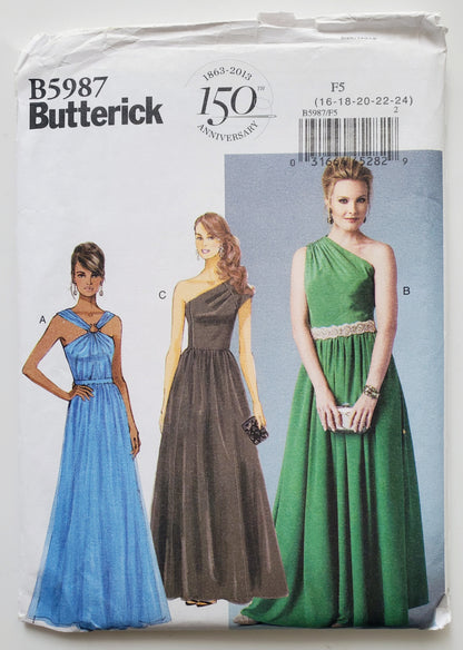 BUTTERICK Sewing Pattern B5987, Dress, Evening Dress, Bridesmaid Dress, Size 16-24
