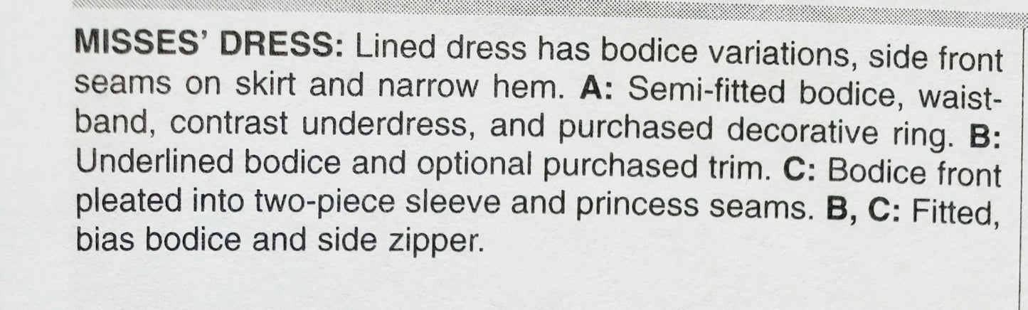 BUTTERICK Sewing Pattern B5987, Dress, Evening Dress, Bridesmaid Dress, Size 16-24