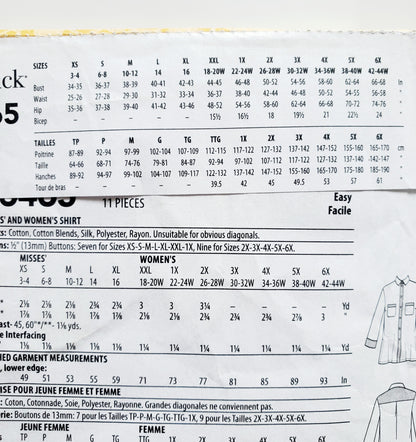 BUTTERICK Sewing Pattern B6465, Shirt, Size 3-16
