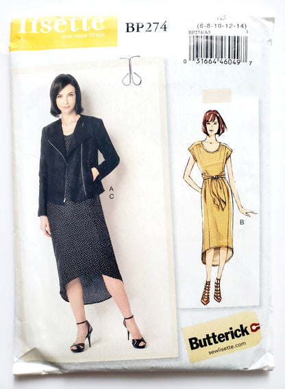 BUTTERICK Sewing Pattern BP274, Dress, Jacket, Size 6-14