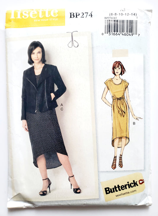 BUTTERICK Sewing Pattern BP274, Dress, Jacket, Size 6-14