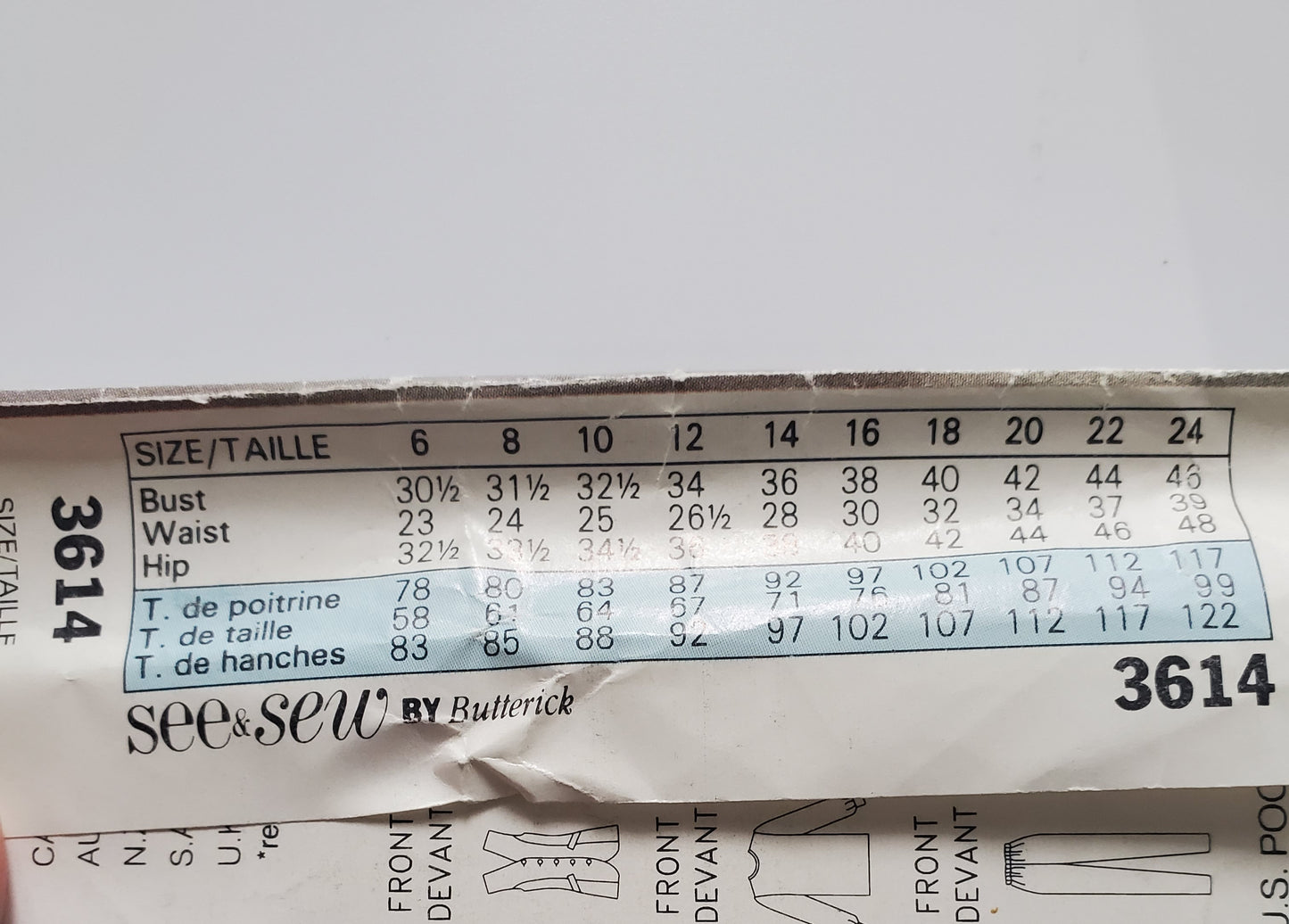 BUTTERICK Sewing Pattern 3614, Vest, Top, Pants, Size 12-16