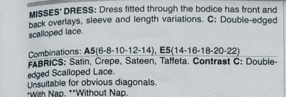 BUTTERICK Sewing Pattern B6414, Dress, Overlays, Scalloped Lace, Size 14-22