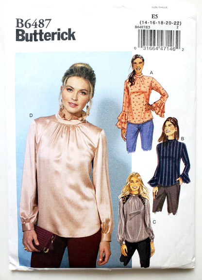 BUTTERICK Sewing Pattern B6487, Top, Fitted, Size 14-22