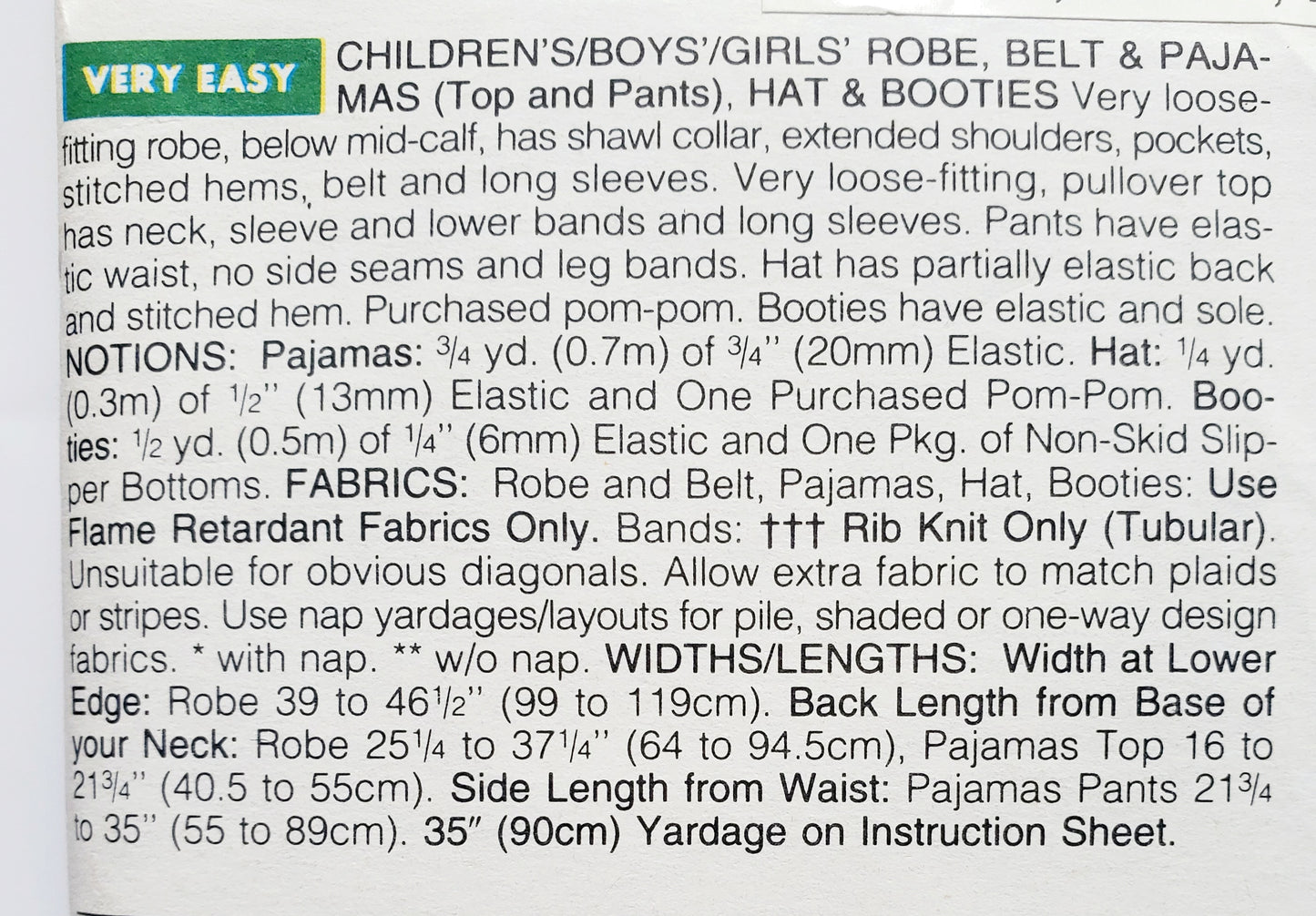 BUTTERICK Sewing Pattern 3042, Kids, Boys, Girls, Unisex, Robe, Pajamas, Hat, Boots, Size 7-10