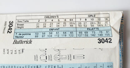BUTTERICK Sewing Pattern 3042, Kids, Boys, Girls, Unisex, Robe, Pajamas, Hat, Boots, Size 7-10