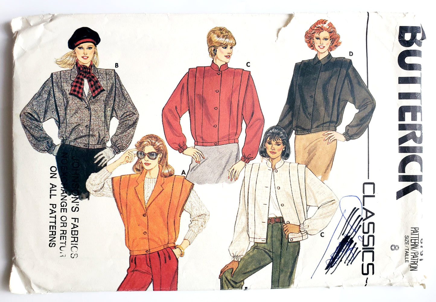 BUTTERICK Sewing Pattern 6791, Vintage, Jacket, Size 8