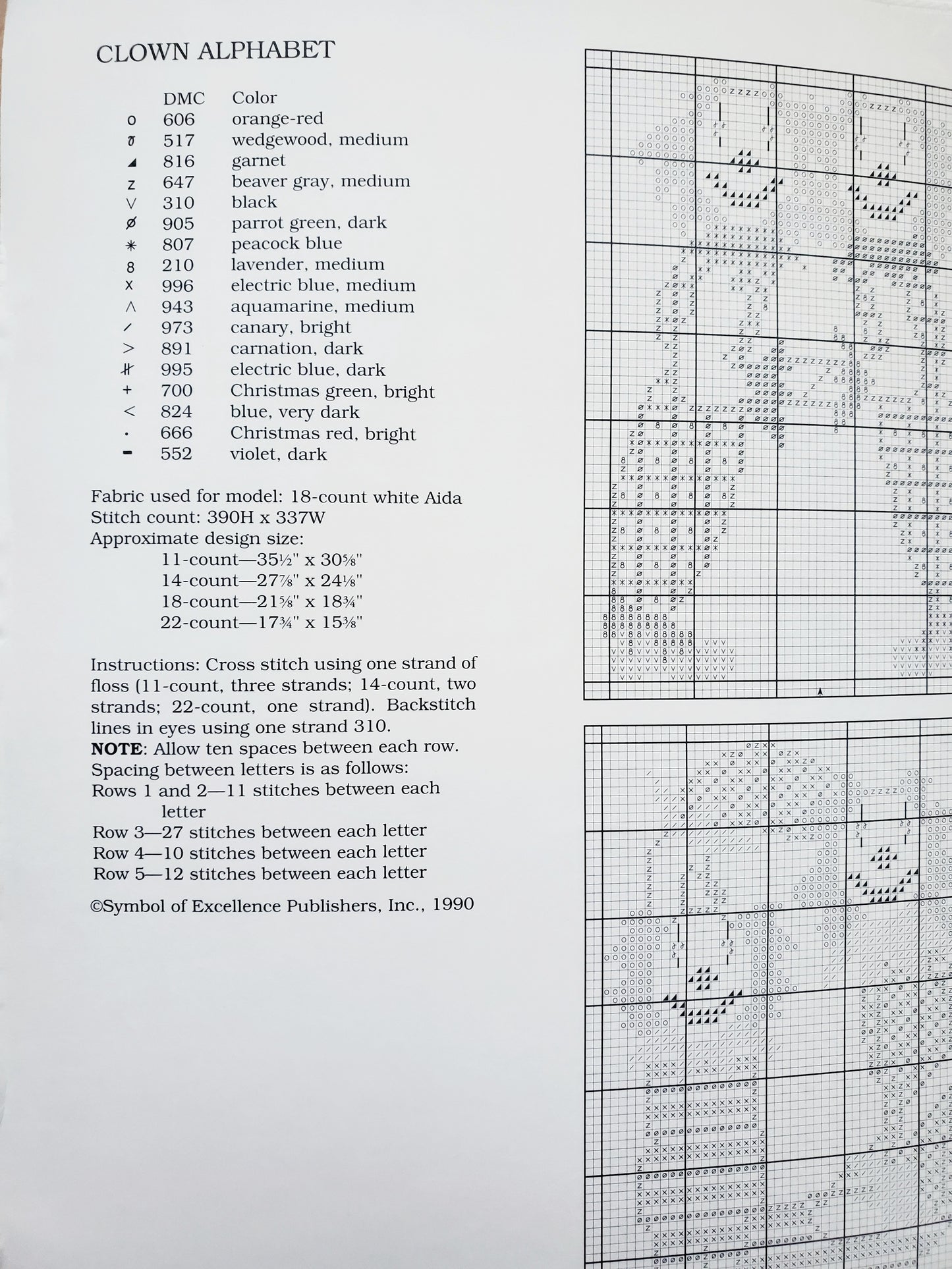 Clown Alphabet Cross Stitch Booklet by Just Cross Stitch, #503,