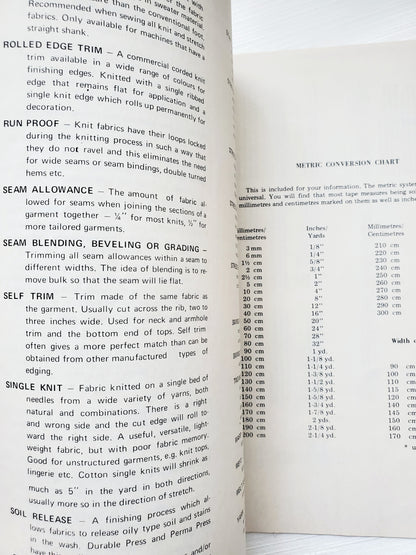 KNIT WIT How to Sew with Knit and Stretch Fabrics, Sewing Book, By Vera Randall, 3rd Edition