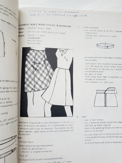 KNIT WIT How to Sew with Knit and Stretch Fabrics, Sewing Book, By Vera Randall, 3rd Edition