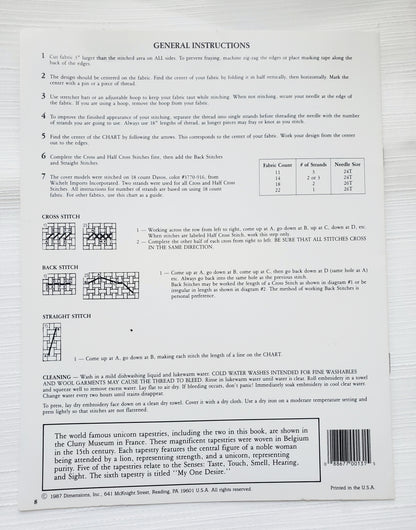Cluny Tapestries, Cross Stitch Booklet, By Dimensions, Book One, 80's